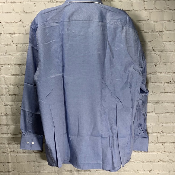 NWT Hugo Boss Blue Waffle Knit Dress Shirt Mens - Picture 2 of 6